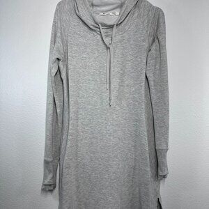 ATHLETA Oversized Light Grey Hooded Tunic Pullover Thumb Whole Size Small GUC